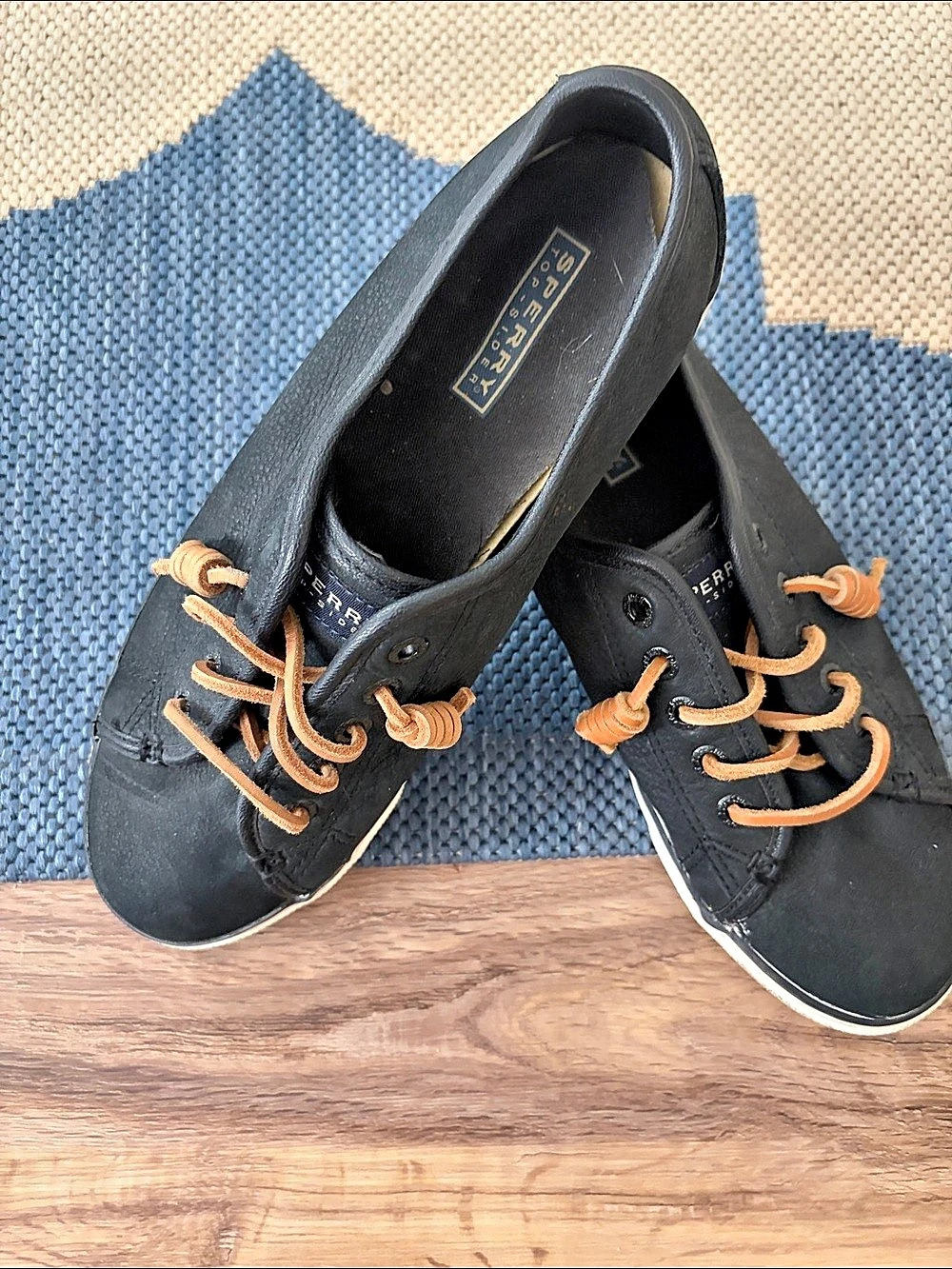 Sperry Crest Vibe Leather Sneaker Women's Black Sneakers